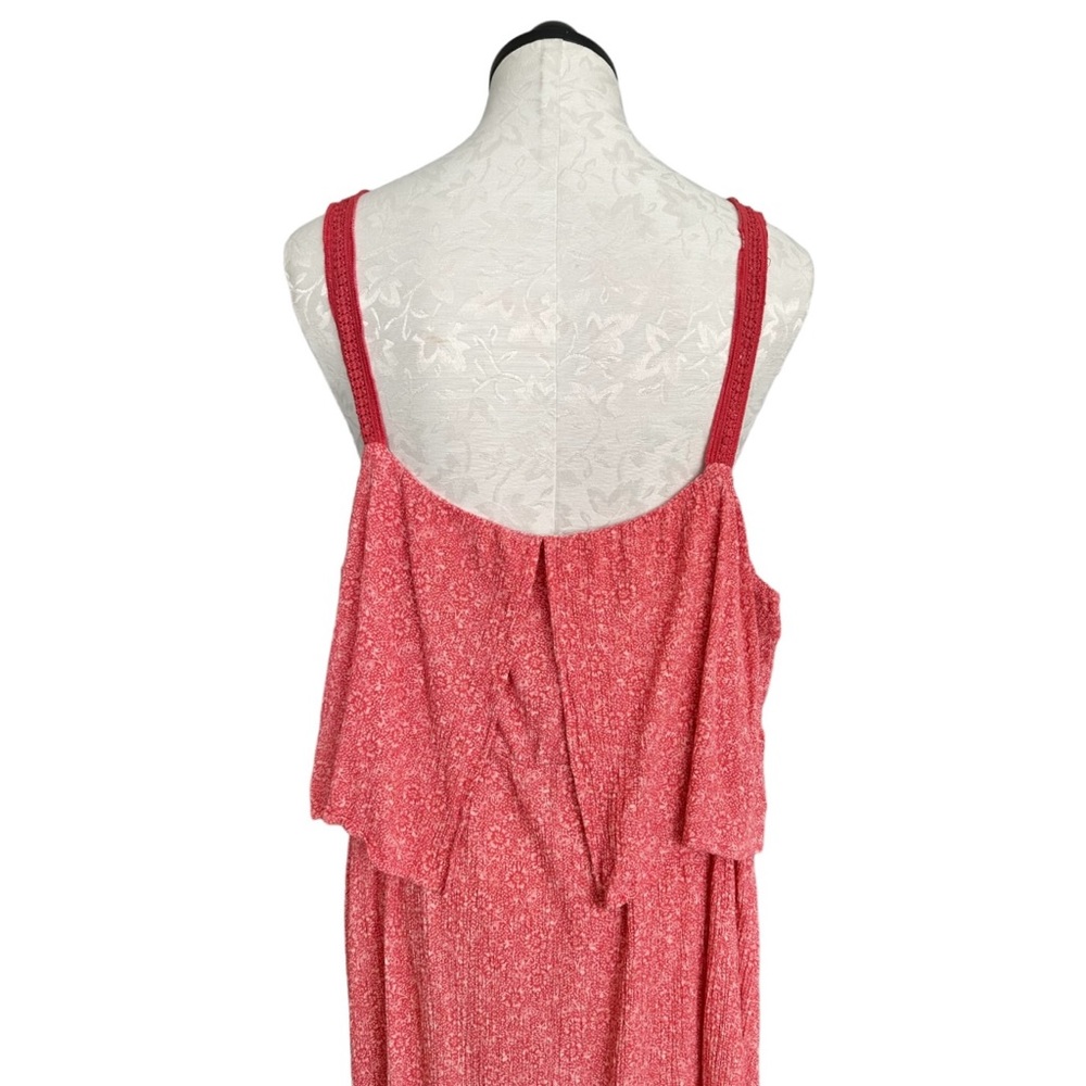 Studio B by Bobeau Floral & Paisley Tiered Sun Dress Orange Size XL - Picture 6 of 13